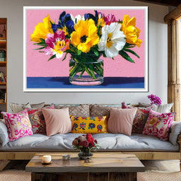 Spring Poppies Glass Vase Pink - NicheCanvas