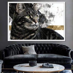 Golden Band Tabby Cat Portrait - NicheCanvas