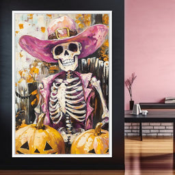 Wild West Pumpkin Skeleton Spirit - NicheCanvas