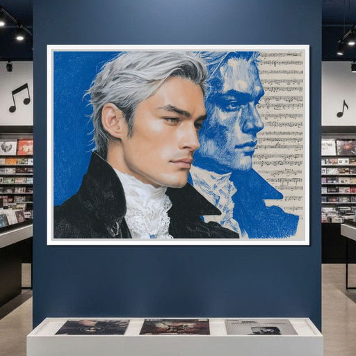 Silver Maestro Sonata Portrait Canvas Print