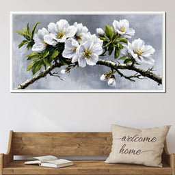 Soft Petals On Silver Morning - NicheCanvas