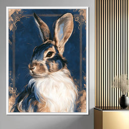 Noble Hare of the Gilded Study - NicheCanvas