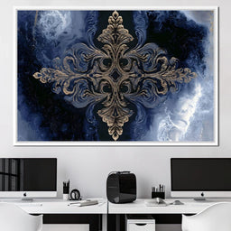 Gilded Blue Reverie - NicheCanvas