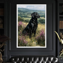 Black Labrador Meadow Sentinel - NicheCanvas