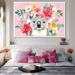 Floral Harmony with Koala - NicheCanvas