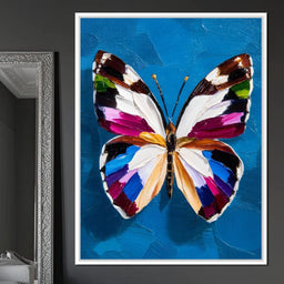 Bold Butterfly on Cobalt Sky - NicheCanvas