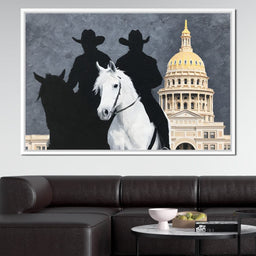 Cowboy Shadows Capitol Vigil - NicheCanvas