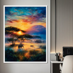 Kilimanjaro Dawn Elephant Path - NicheCanvas