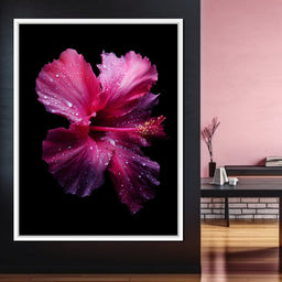 Rainkissed Pink Hibiscus Petals - NicheCanvas