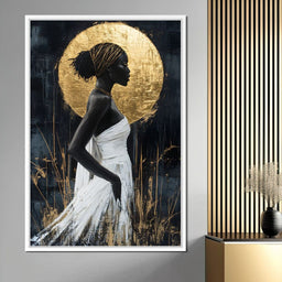 Golden Halo Grace Silhouette - NicheCanvas