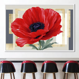 Bold Poppy Bloom Portrait - NicheCanvas