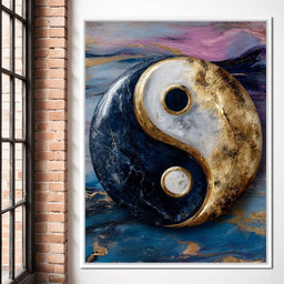 Golden Yin Yang Balance Flow - NicheCanvas