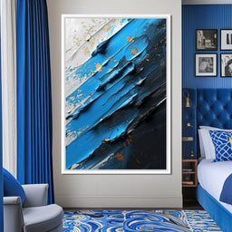 Sapphire Currents Goldleaf Flow - NicheCanvas