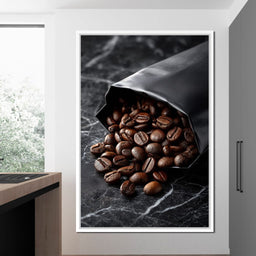 Dark Roast Coffee Bean Spill - NicheCanvas