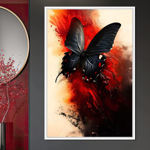 Butterfly on Fiery Backdrop Canvas Print