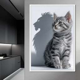 Brave Kitten Lion Shadow - NicheCanvas