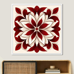 Crimson And Bone Medallion - TooplesArt - NicheCanvas