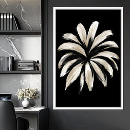 Monochrome Petals Reaching For Night - NicheCanvas