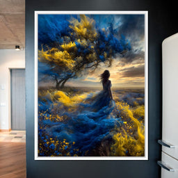 Golden Sapphire Dream Fields - NicheCanvas