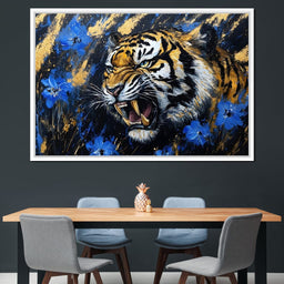 Fierce Tiger in Wild Blooms - Alicia Smith - NicheCanvas