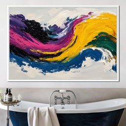 Electric Color Wave Abstract - NicheCanvas