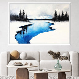 Winter Tranquility by the Lake - NicheCanvas