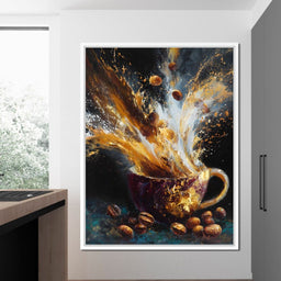 Golden Espresso Burst Cup - NicheCanvas