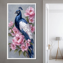 Peacock Among Blossoms - NicheCanvas