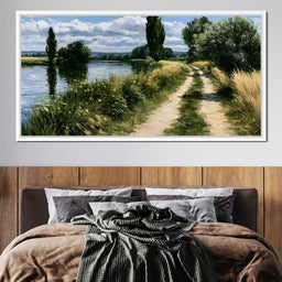 Walking Towards The Summer Riverbank - NicheCanvas