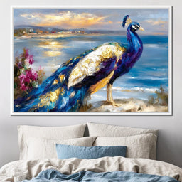 Coastal Peacock Golden Glow - Neal Hackett - NicheCanvas