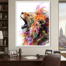 Roaring King Wild Color Burst - NicheCanvas