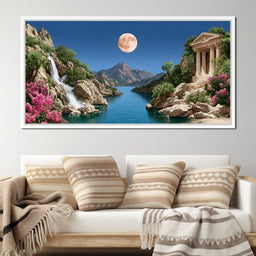 Moonlit Oasis Tranquility - NicheCanvas