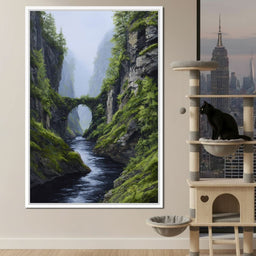 Emerald Gorge Stone Bridge River - NicheCanvas