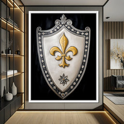Shield of Golden Elegance Fleur De Lys - NicheCanvas