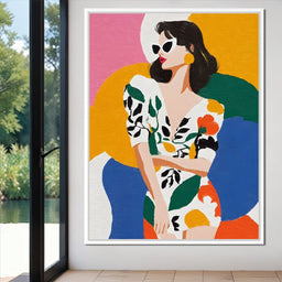 Retro Chic Diva Color Pop Portrait - NicheCanvas