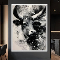 Monochrome Bull Force Unleashed - NicheCanvas