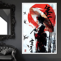 Geisha Elegance Sunlit Shadows - NicheCanvas