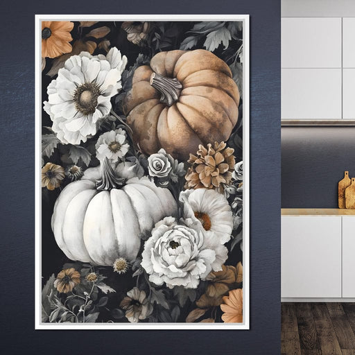 Autumn Pumpkin Floral Reverie Canvas Print