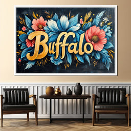 Buffalo Flowers - NicheCanvas