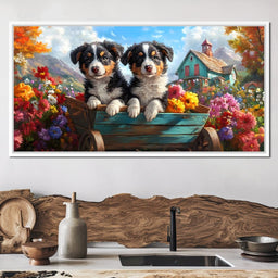 Puppy Paradise in Bloom - NicheCanvas