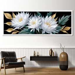 White Lotus Gold Leaf Bouquet - NicheCanvas