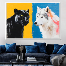 Panther And Wolf Color Clash - NicheCanvas