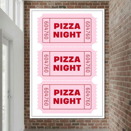 Retro Pizza Night Raffle Tickets - NicheCanvas