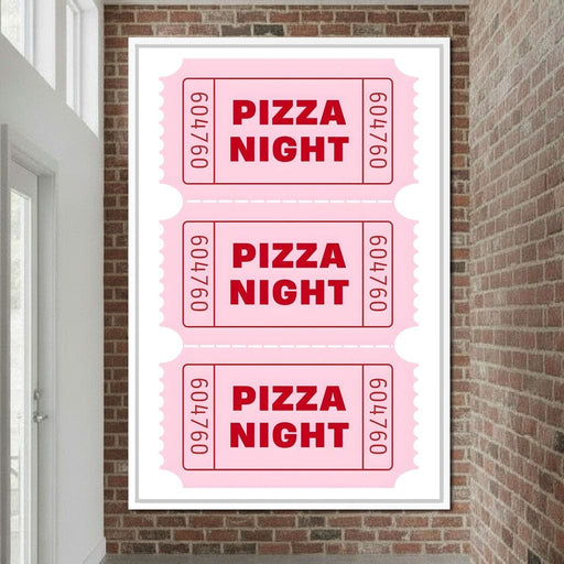 Retro Pizza Night Raffle Tickets Canvas Print