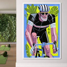 Pedal Power Retro Cyclist - NicheCanvas