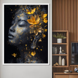 Golden Lotus Reverie Portrait - NicheCanvas