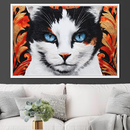 Enchanted Blue Eyed Cat Stare - NicheCanvas