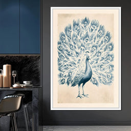 Royal Crest Of The Indigo Plumage - NicheCanvas