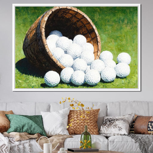 Basket of Golfing Dreams Canvas Print