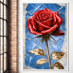 Fractured Petals On A Gilded Stem - NicheCanvas
